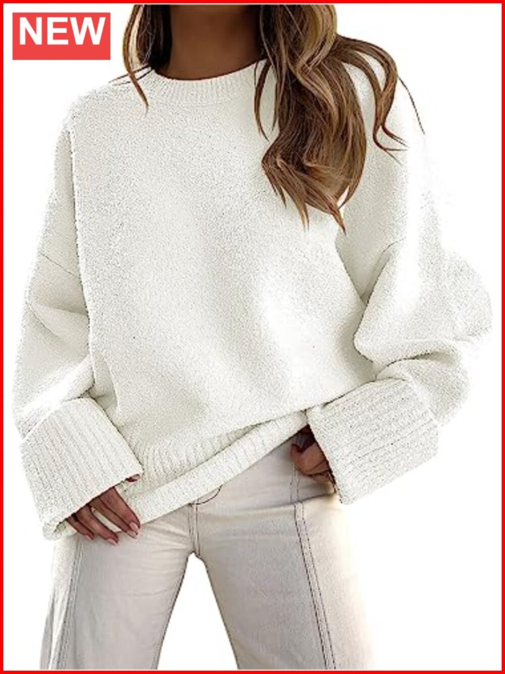 Oversized Fuzzy Knit Chunky Pullover Sweater Long Sleeve